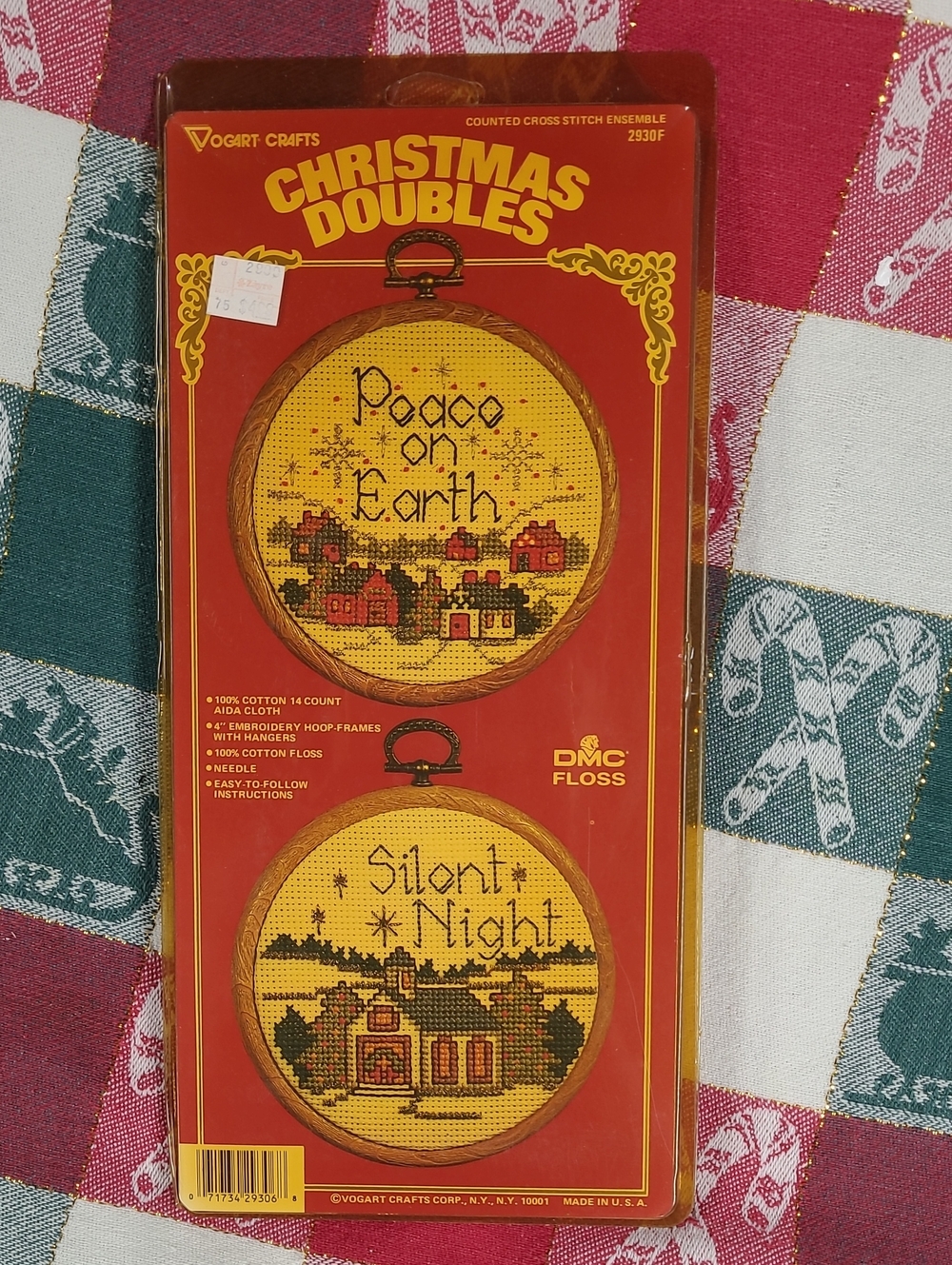 Christmas Doubles Counted Crossstitch Kit Vogart Crafts Corp Made In USA Vintage